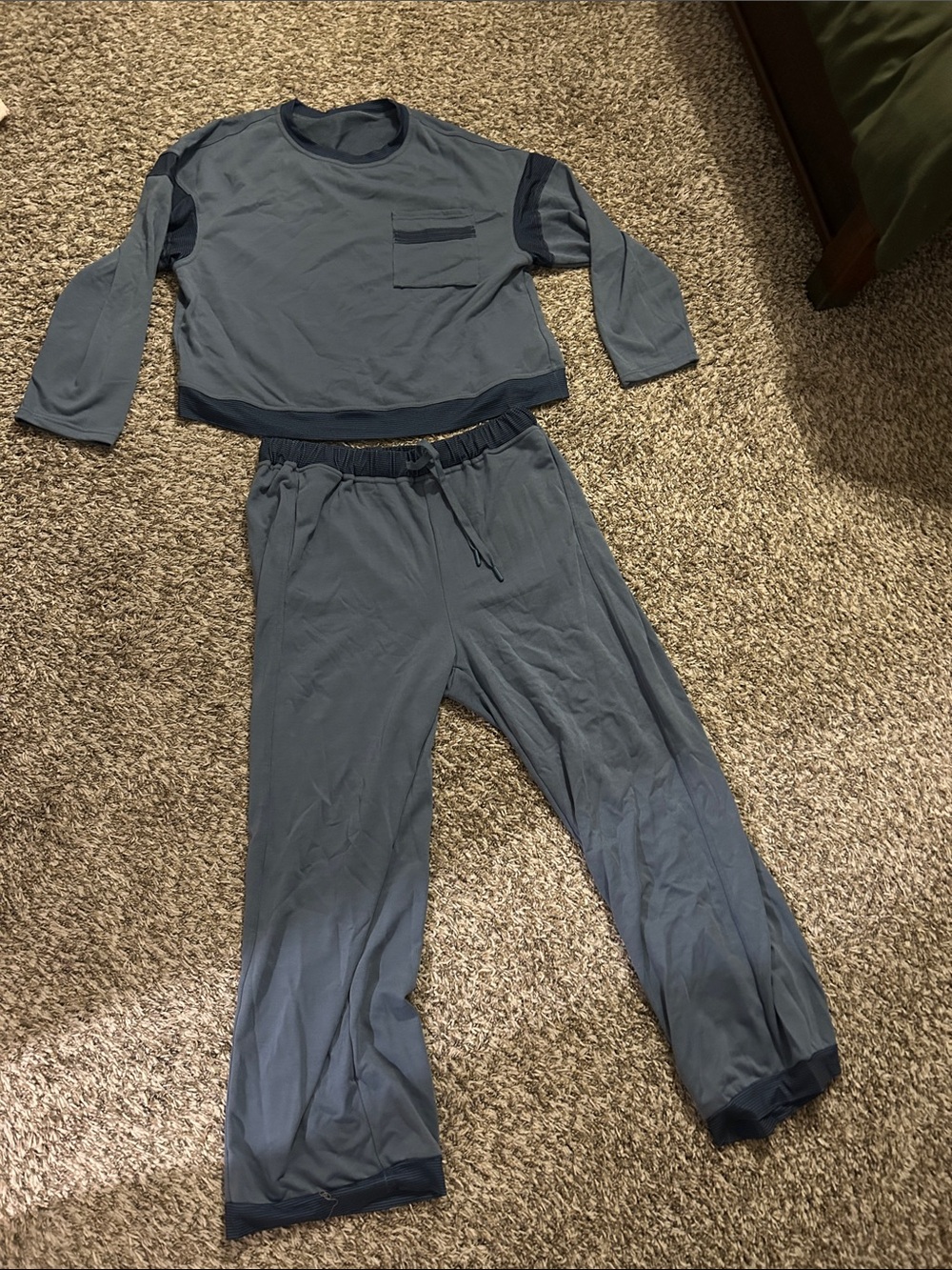 Women's Two-Piece Long Sleeve Pajama Set - Slate Blue